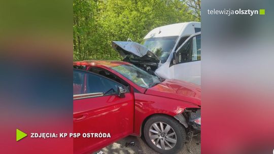 7 osób poszkodowanych w wypadku samochodu osobowego i busa w gminie Morąg