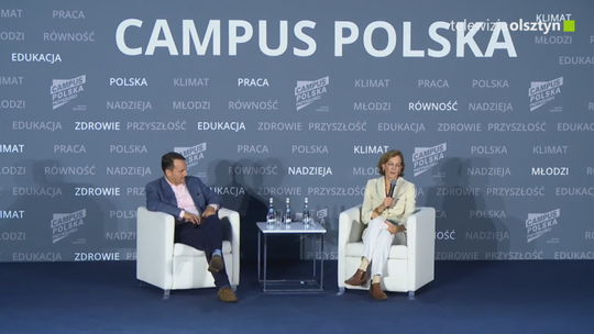 Anne Applebaum i Radosław Sikorski o wyzwaniach geopolitycznych świata na Campus Polska Przyszłości