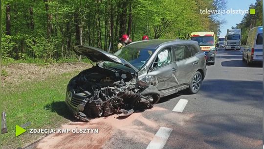 Czołowe zderzenie między Olsztynem a Ostródą