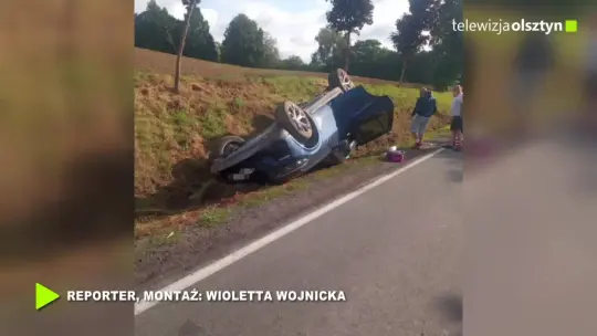 Dachowanie BMW. Jedna osoba trafiła do szpitala