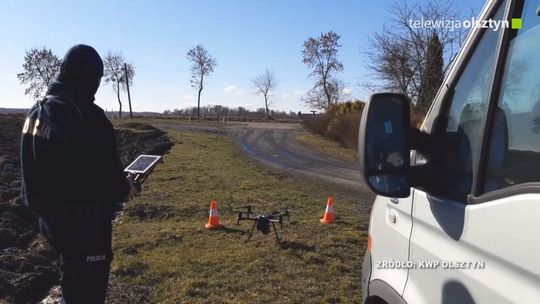 Dron pomagał policjantom w czuwaniu nad bezpieczeństwem na drogach