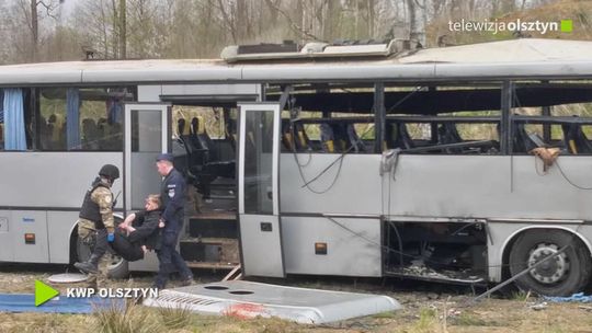 Eksplozja autobusu z pasażerami w Ostródzie