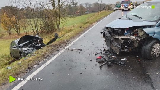 Groźne zdarzenie drogowe na DK 16 pomiędzy Baranowem a Mrągowem