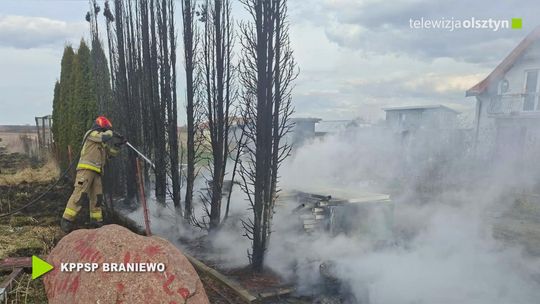 Groźny pożar w gminie Braniewo – szybka reakcja strażaków zapobiegła tragedii