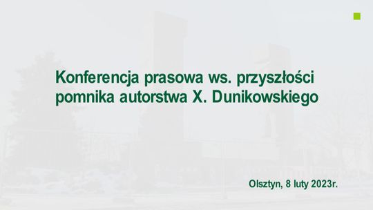 Konferencja prasowa ws. przyszłości pomnika autorstwa X. Dunikowskiego