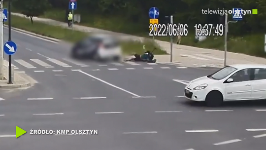 Mamy nagranie z wczorajszego potrącenia hulajnogi przez auto osobowe