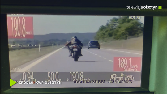Motocyklista jechał ponad 200 km/h