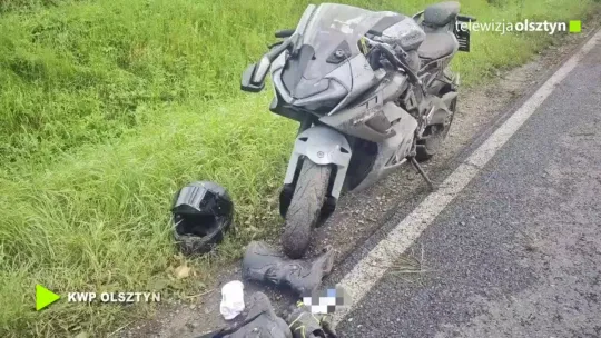 Motocyklista wjechał do rowu