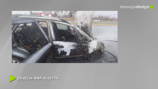 Na drodze zapaliło się auto