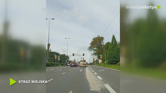 Niebezpieczny beton na drodze