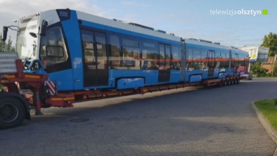 Niebieski tramwaj w Olsztynie