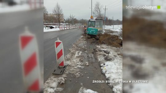 Niezabezpieczony wykop w Olsztynie