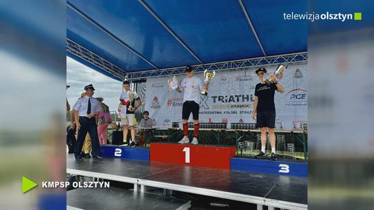 Olsztyński strażak Mistrzem Polski Strażaków w Triathlonie