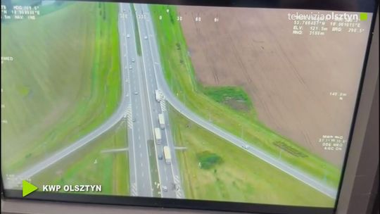 Policyjne działania na S7 z udziałem śmigłowca