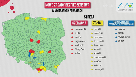 Powiat bartoszycki w strefie żółtej