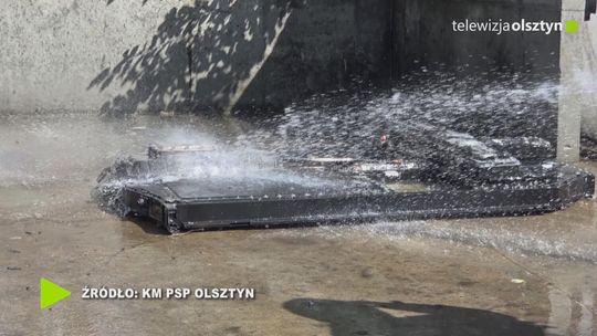 Pożar baterii wymontowanej z samochodu elektrycznego