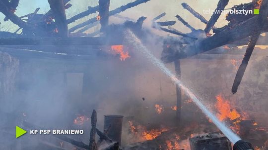 Pożar budynku gospodarczego