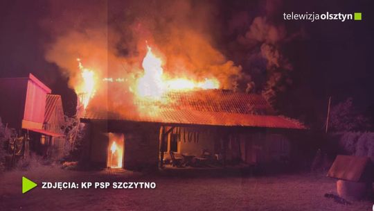 Pożar budynku mieszkalnego w Nowinach (powiat szczycieński)