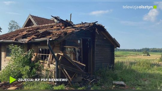 Pożar domku letniskowego