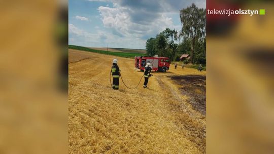 Pożar domu i ścierniska w Rynie