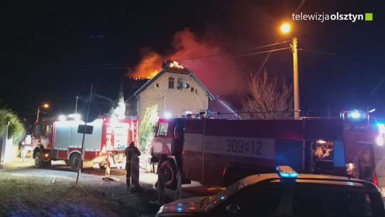 Pożar domu wielorodzinnego pod Olsztynem