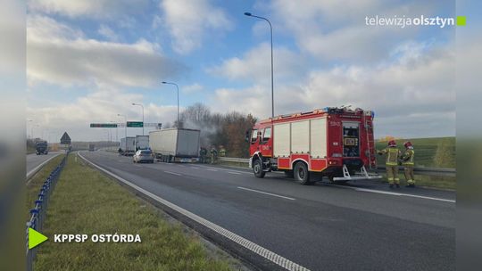 Pożar samochodu ciężarowego