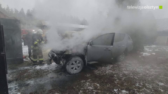 Pożar samochodu osobowego