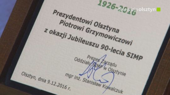 Prezydent Olsztyna odznaczony przez Stowarzyszenie Inżynierów