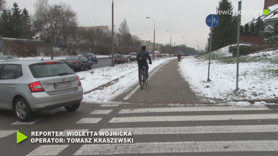 Ścieżki rowerowe zasypane śniegiem