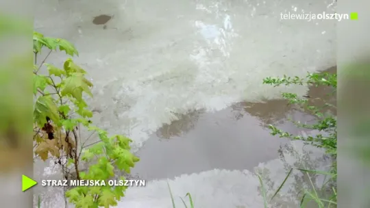 Tajemnicza substancja na Łynie. Na miejsce wezwano służby