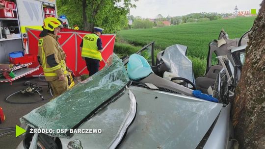 Wypadek na drodze powiatowej