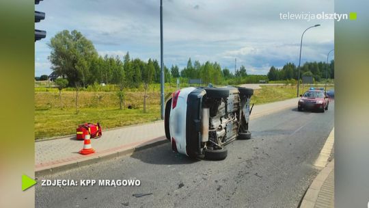Wypadek na obwodnicy Mrągowa