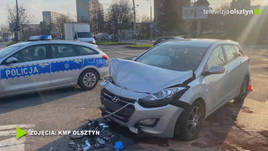 Wypadek na skrzyżowaniu w Olsztynie
