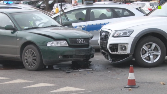 Wypadek w centrum Olsztyna przy Skwerze Wakara