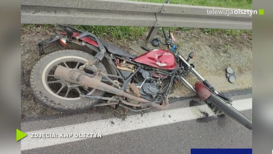 Wypadek z udziałem motorowerzysty