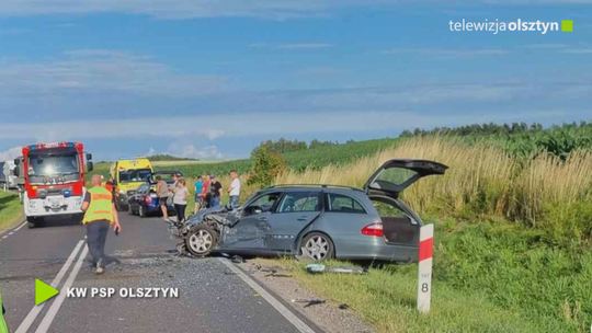 Wypadek z udziałem sześciu osób