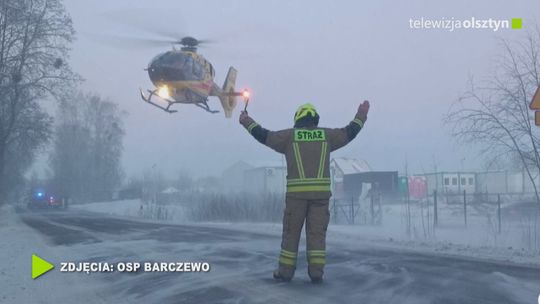 Zdarzenie drogowe z udziałem busa w miejscowości  Ruszajny