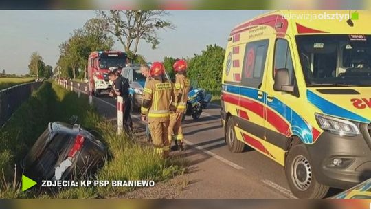 Zdarzenie drogowe z udziałem dwóch pojazdów osobowych