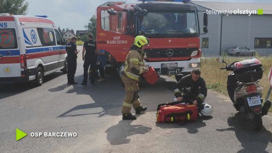 Zdarzenie drogowe z udziałem motocyklisty w Barczewie