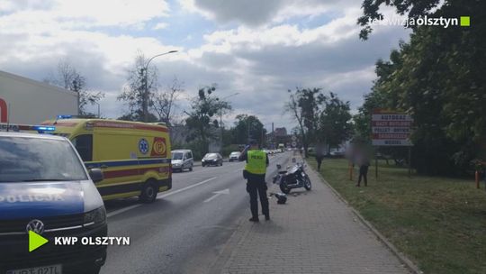 Zdarzenie drogowe z udziałem motocyklisty w Szczytnie