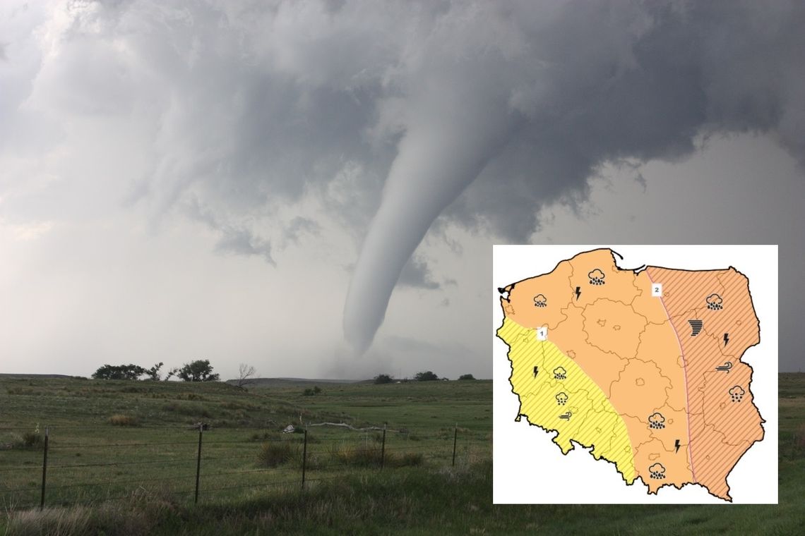 Alerty IMGW dla wszystkich regionów. Burze i trąby powietrzne nie ustają Alerty IMGW dla wszystkich regionów. Burze i trąby powietrzne nie ustają