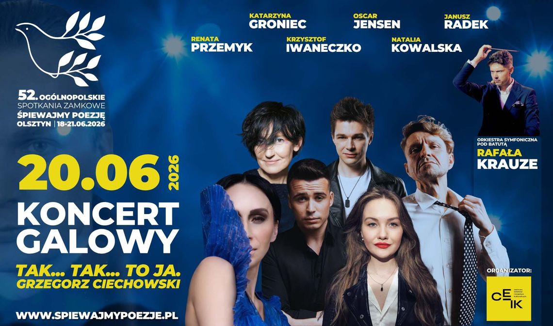 Centrum Edukacji i Inicjatyw Kulturalnych w Olsztynie zaprasza na 52. Ogólnopolskie Spotkania Zamkowe "Śpiewajmy Poezję" Olsztyn 2026!