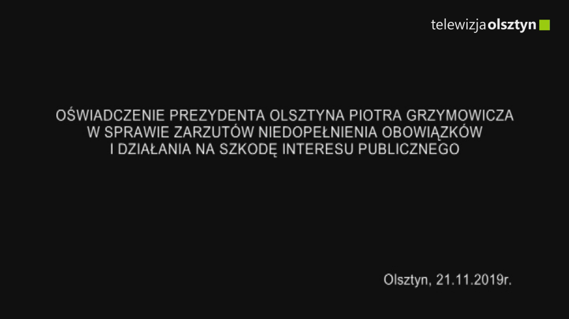 Oświadczenie prezydenta Olsztyna