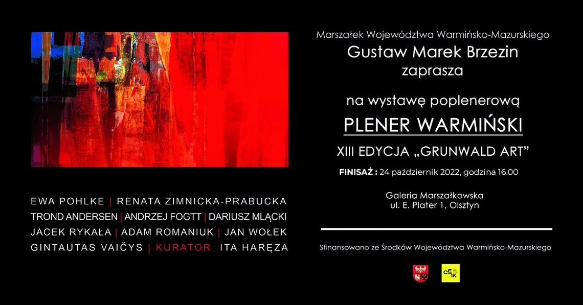 Serdecznie zapraszamy na finisaż wystawy poplenerowej Pleneru Warmińskiego, XIII edycji "Grunwald Art"!